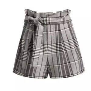 Black Graphic Sweatshirt and Plaid Shorts